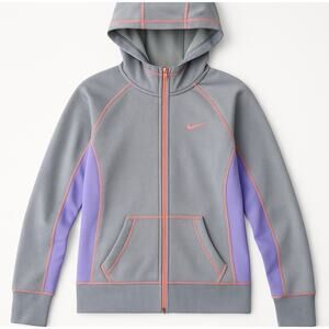 Nike Therma-Fit Hoodie Women’s Large Pink Purple Full Zip Hoodie Fleece Jacket